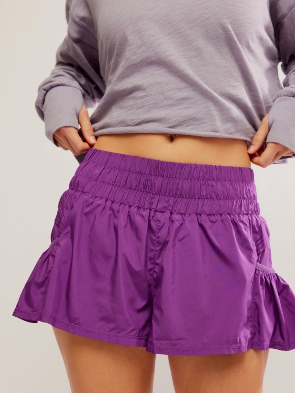 Purple/Magenta Free people movement get your flirt on shorts